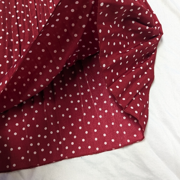 Exlura High Waist Pull On Pleated Polka Dot Maxi Skirt Holiday Disneybounding - Picture 7 of 9